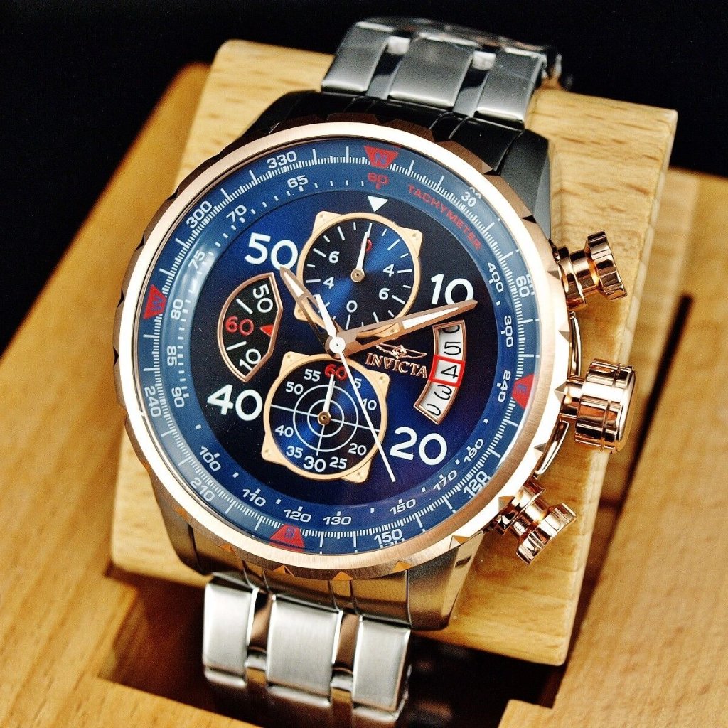 Sale Mens Blue Dial 18k Rose Gold Watch